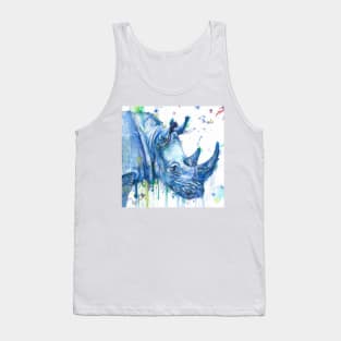 RHINOCEROS watercolor portrait Tank Top